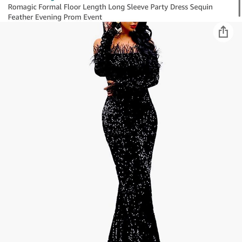 Luxury Sequins Black dress